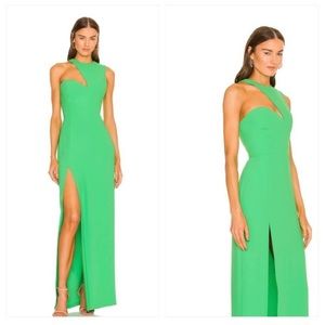 Amanda Uprichard X REVOLVE Gilda Gown in Grass Cutout Neck Women's Size M